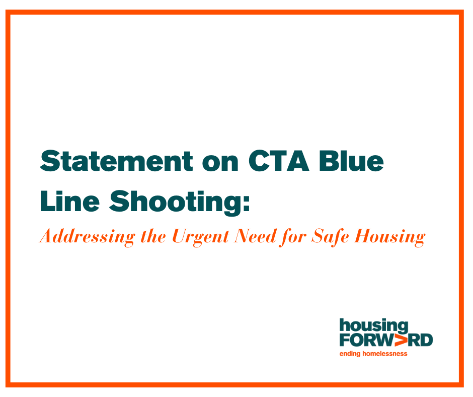 Teal text on a white background reads: Statement on CTA Blue Line Shooting