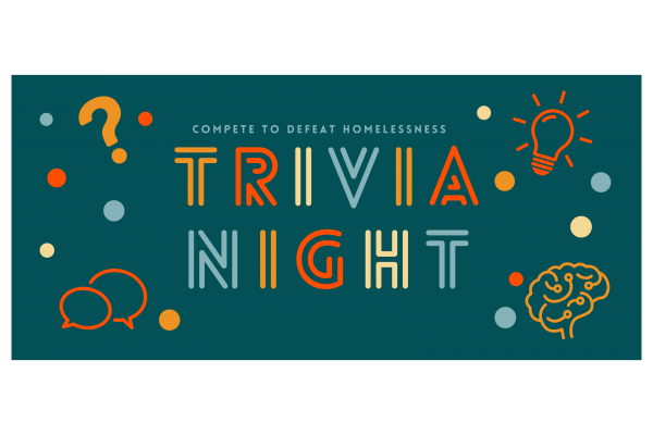 Trivia Night written in colorful letters on a teal background